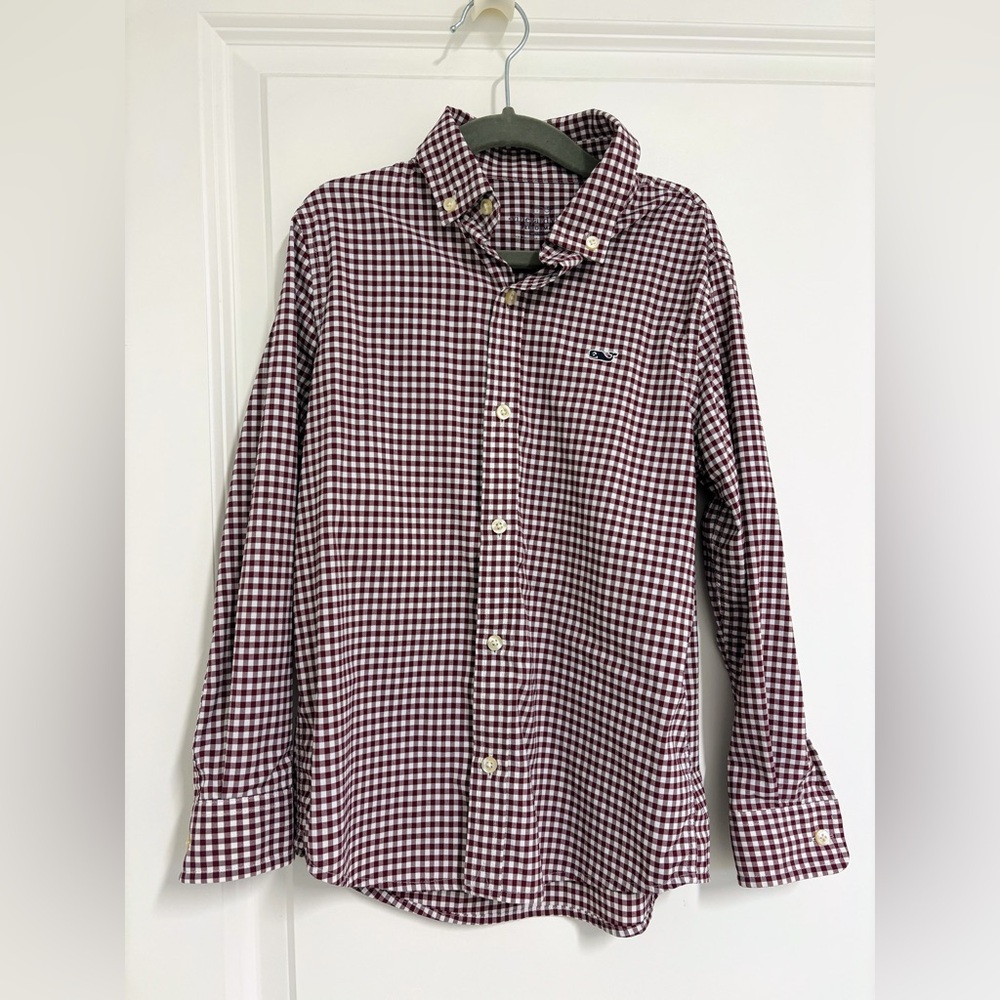 Vineyard Vines Kids' Performance Checkered Button Down Shirt